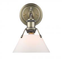  3306-BA1 AB-OP - Orwell AB 1 Light Bath Vanity in Aged Brass with Opal Glass Shade